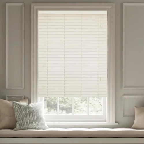 Coraline LS 50mm Slat Faux Wood Blind | Blinds.Online