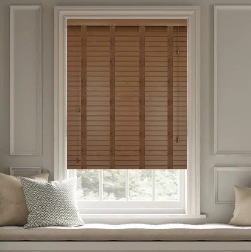 Viola LT 50mm Tape Faux Wood Blind | Blinds.Online