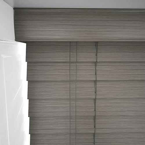 Wood Impressions Ash Grey Faux Wood Blind | Blinds.Online