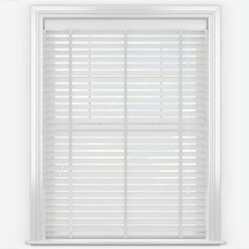 Wood Impressions Embossed Ice White with Tapes Faux Wooden Blind Faux Wood Blind | Blinds.Online