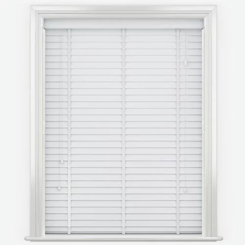 Wood Impressions Ice White with Tapes Faux Wood Blind | Blinds.Online