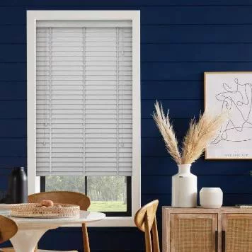 Wood Impressions Pigeon Grey with Tapes Faux Wood Blind | Blinds.Online