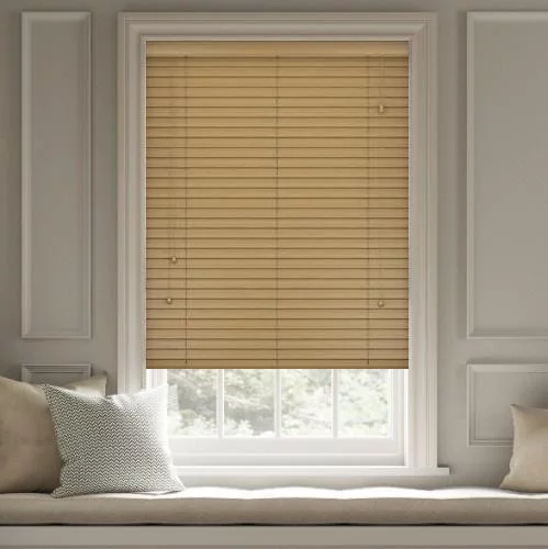 Wood Impressions Spiced Oak Faux Wood Blind | Blinds.Online