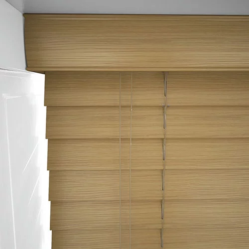 Wood Impressions Spiced Oak Faux Wood Blind | Blinds.Online