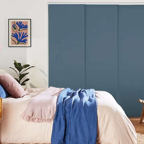 Vivienne Blackout Airforce Blue Panel Blind | Blinds.Online