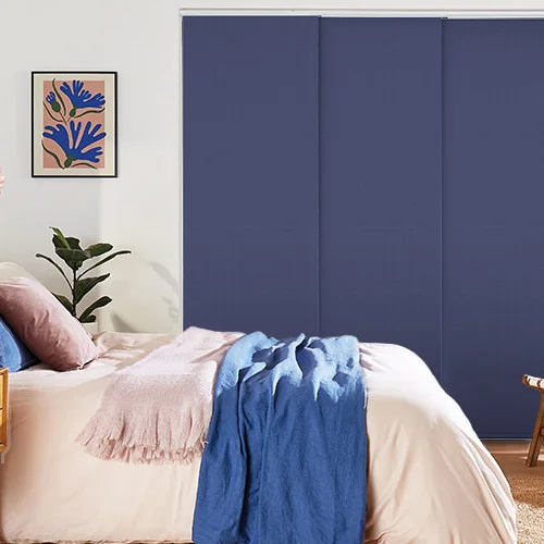 Vivienne Blackout Indigo Panel Blind | Blinds.Online