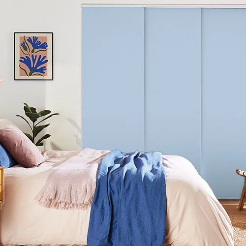 Vivienne Blackout Powder Blue Panel Blind | Blinds.Online