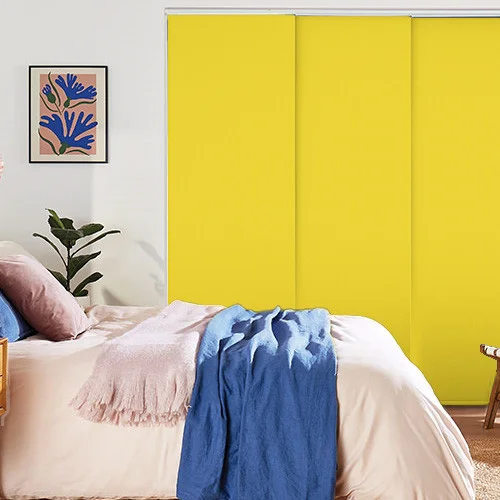 Vivienne Blackout Sunshine Yellow Panel Blind | Blinds.Online