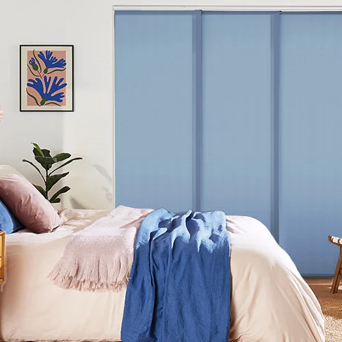 Vivienne Dimout Denim Blue Panel Blind | Blinds.Online