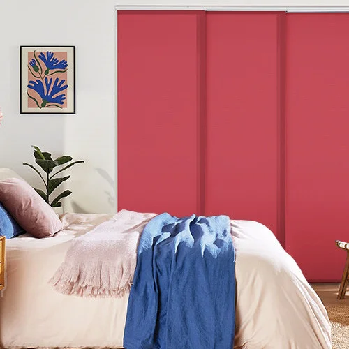 Vivienne Dimout Red Panel Blind | Blinds.Online