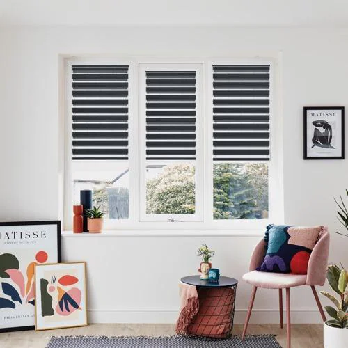 DellaScala Charcoal Perfect Fit Day and Night | Blinds.Online