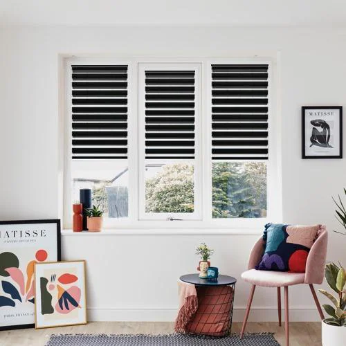 Veneto Jet Black Perfect Fit Day and Night | Blinds.Online