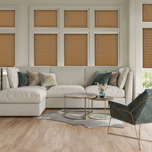 Pure Wood Warm Oak Perfect Fit Real Wood Venetian Blind | Blinds.Online