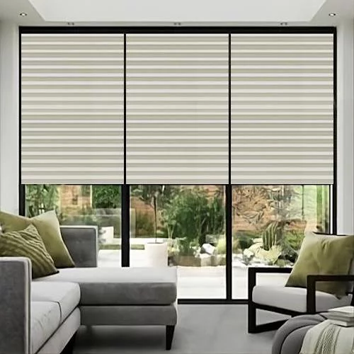 Agustus Blackout Cream Pleated Blind | Blinds.Online