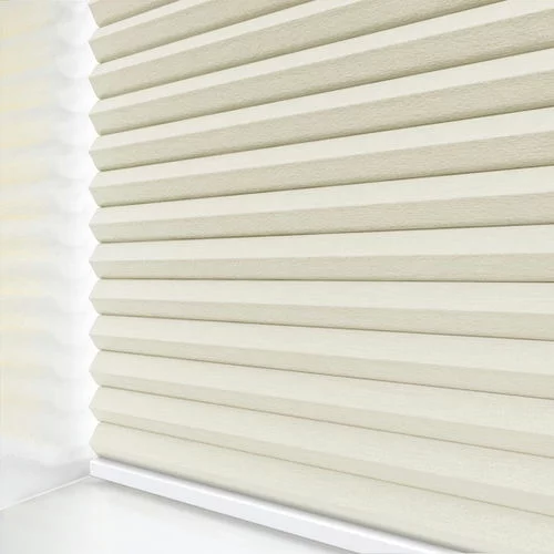 Agustus Blackout Cream Pleated Blind | Blinds.Online