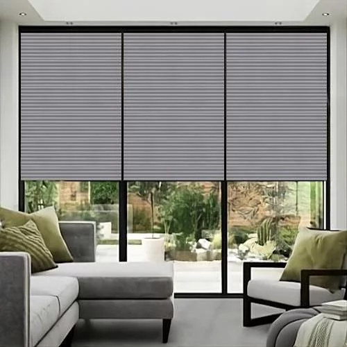 Forsythia Obsidian Black Pleated Blind | Blinds.Online