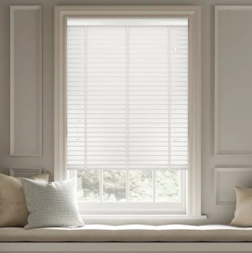 Pure Wood Cloud White with Tapes Real Wood Blind | Blinds.Online