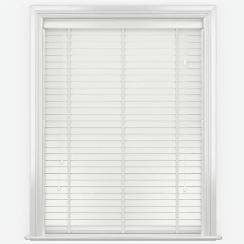 Pure Wood Cloud White with Tapes Real Wood Blind | Blinds.Online