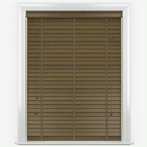 Pure Wood Dark Oak with Tapes Real Wood Blind | Blinds.Online