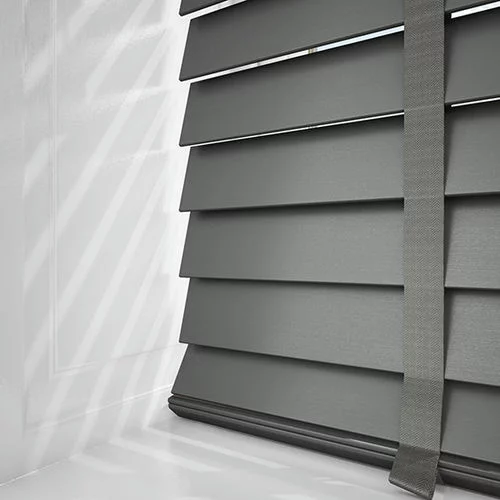 Pure Wood Slate Grey with Tapes Real Wood Blind | Blinds.Online