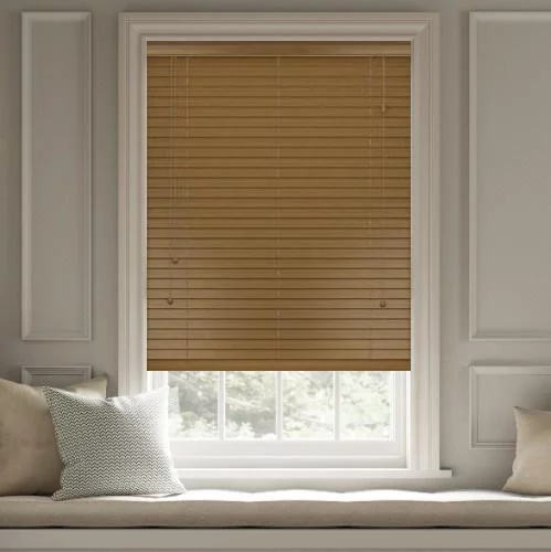 Pure Wood Warm Oak Real Wood Blind | Blinds.Online