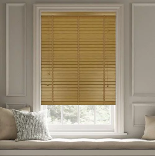 Pure Wood Warm Oak with Tapes Real Wood Blind | Blinds.Online