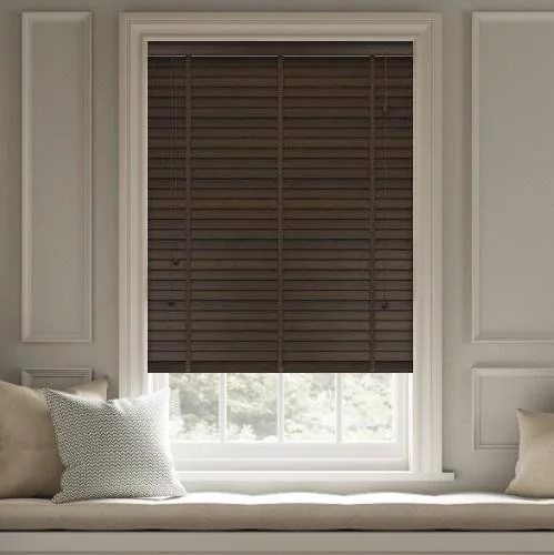 Pure Wood Wenge with Tapes Real Wood Blind | Blinds.Online