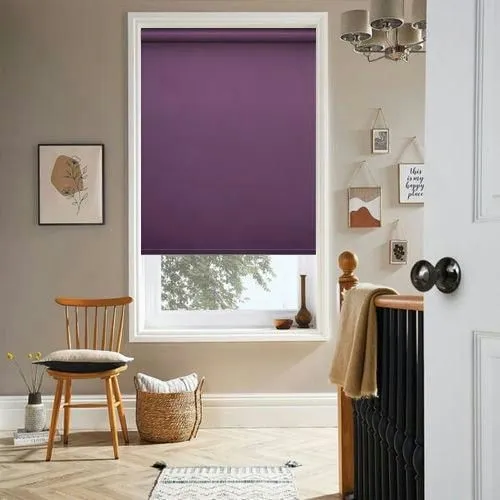 Rhododendron Iris Blackout Mulberry Roller Blind | Blinds.Online