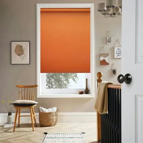 Rhododendron Iris Blackout Orange Roller Blind | Blinds.Online