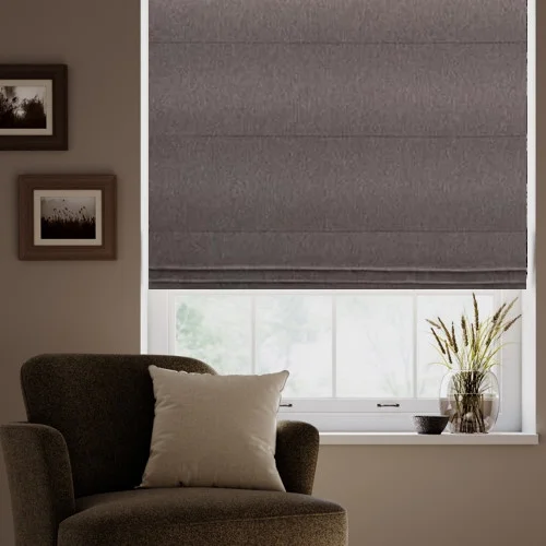 Glorious Blackout Peppercorn Roman Blind | Blinds.Online