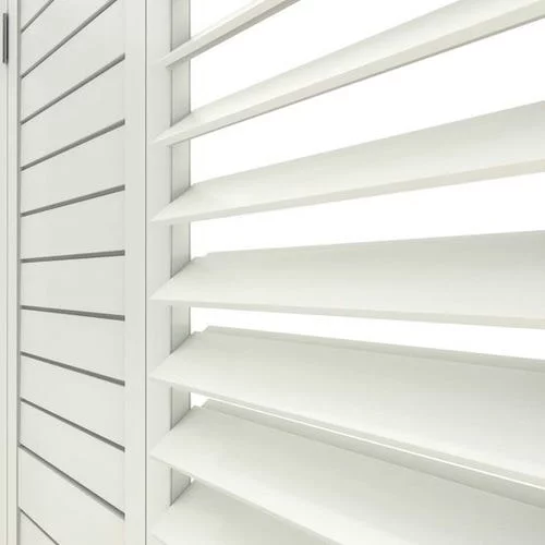 Nyah Silk White Shutter Blind | Blinds.Online