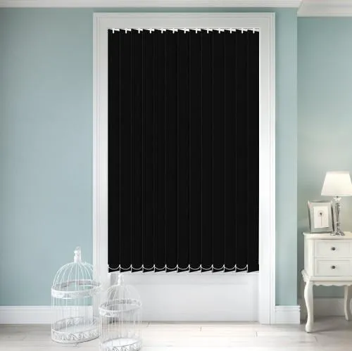 Zenobia Dimout Jet Vertical Blind | Blinds.Online