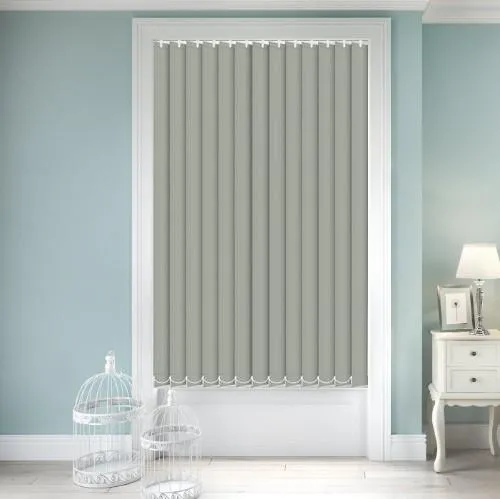 Zenobia Dimout Mist Grey Vertical Blind | Blinds.Online