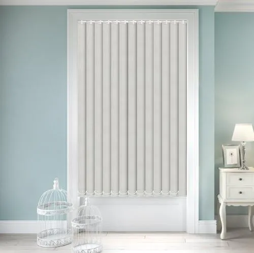 Zenobia Dimout Parchment Vertical Blind | Blinds.Online